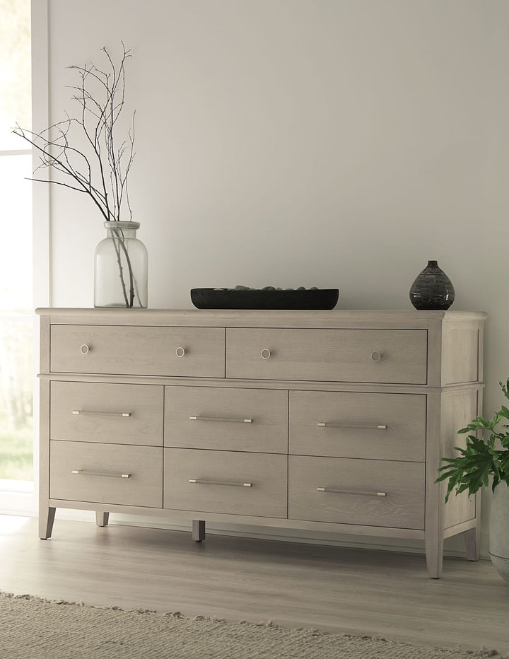 Camden Eight Drawer Oak Wood Dresser in Chai