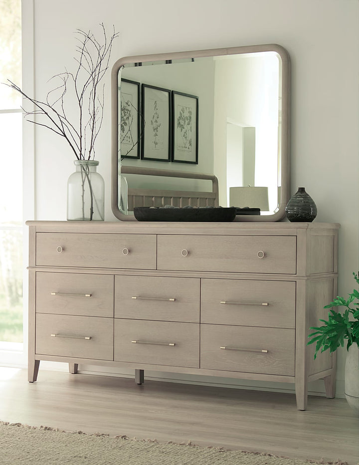 Camden Eight Drawer Oak Wood Dresser in Chai – view 2