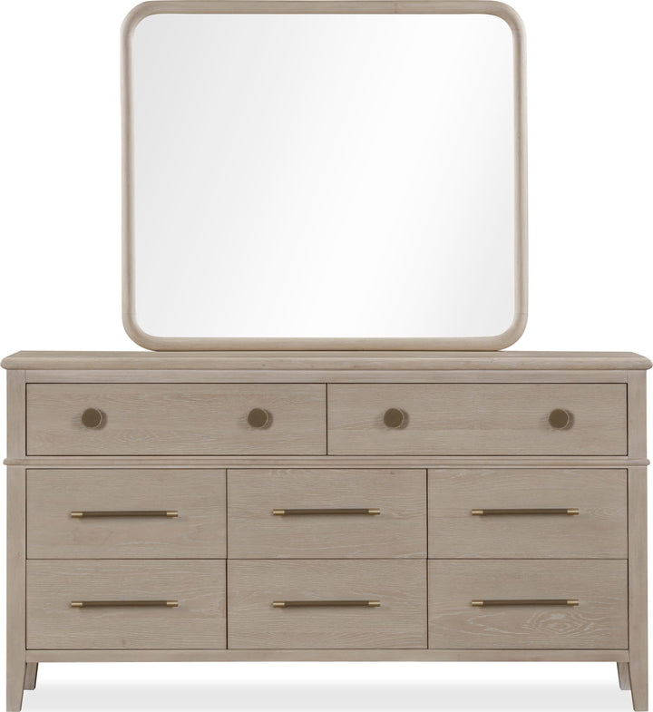 Camden Eight Drawer Oak Wood Dresser in Chai – view 3