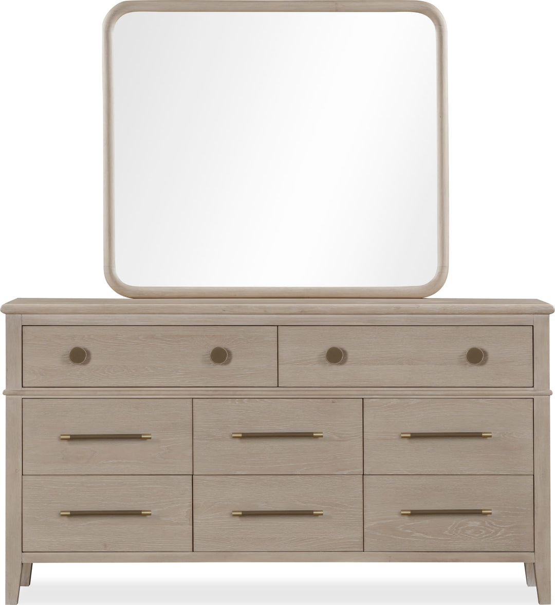 Camden Eight Drawer Oak Wood Dresser in Chai – view 3