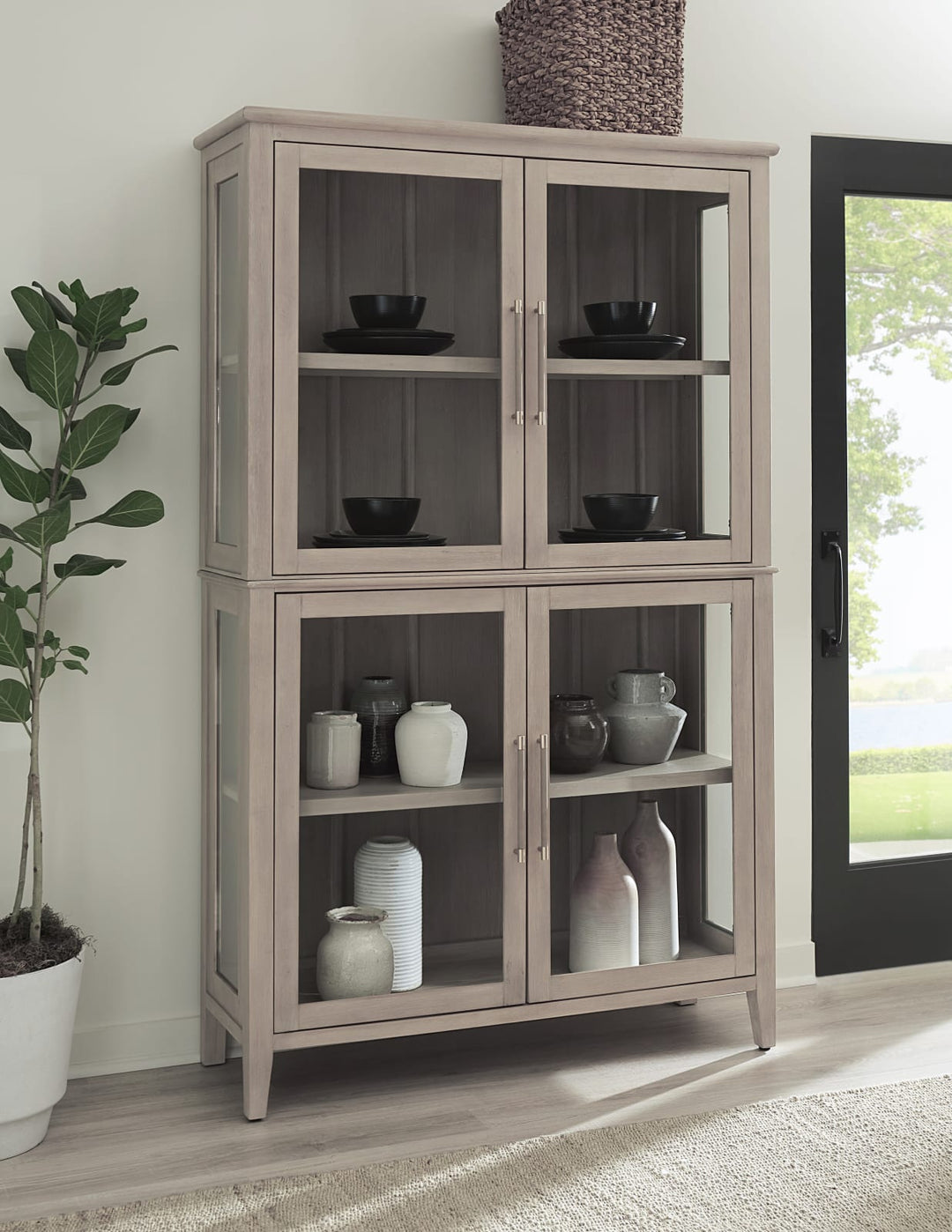 Camden Four Door Shiplap Curio in Chai