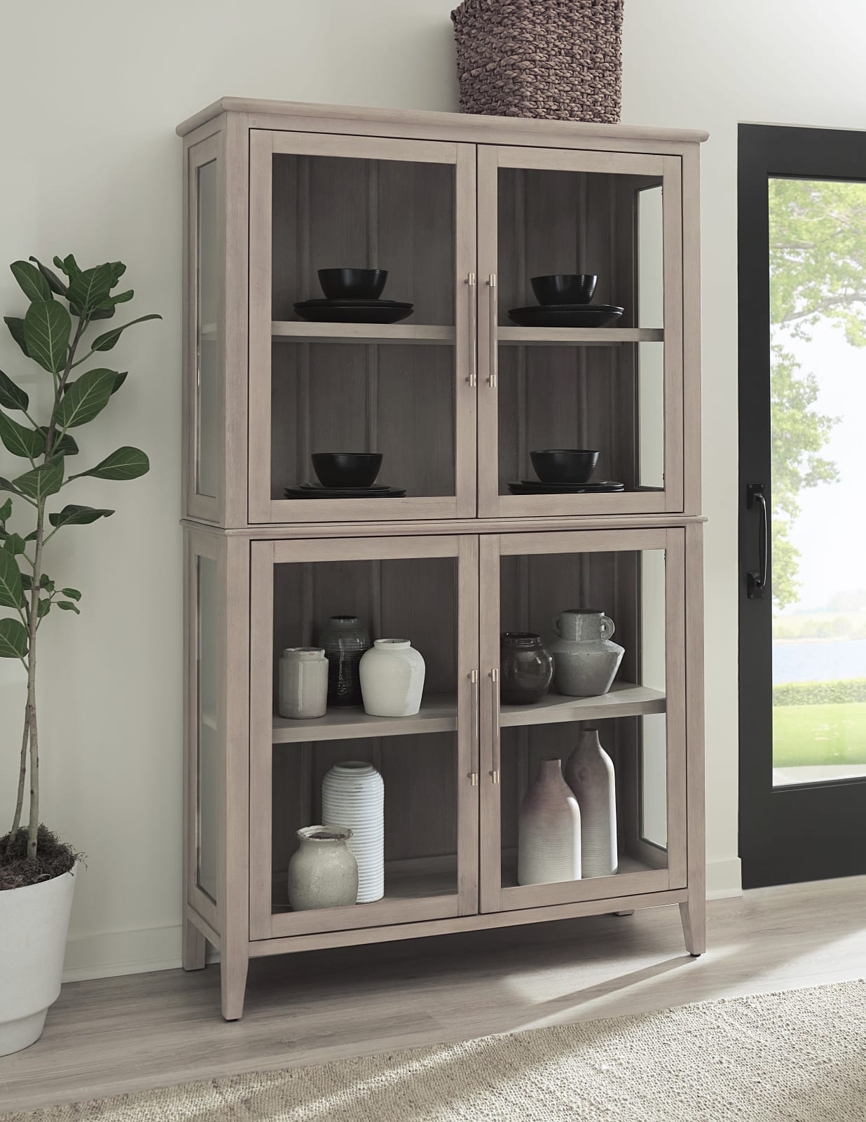 Camden Four Door Shiplap Curio in Chai