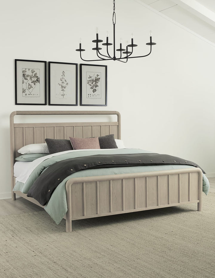 Camden Full-size Shiplap Oak Wood Platform Bed in Chai