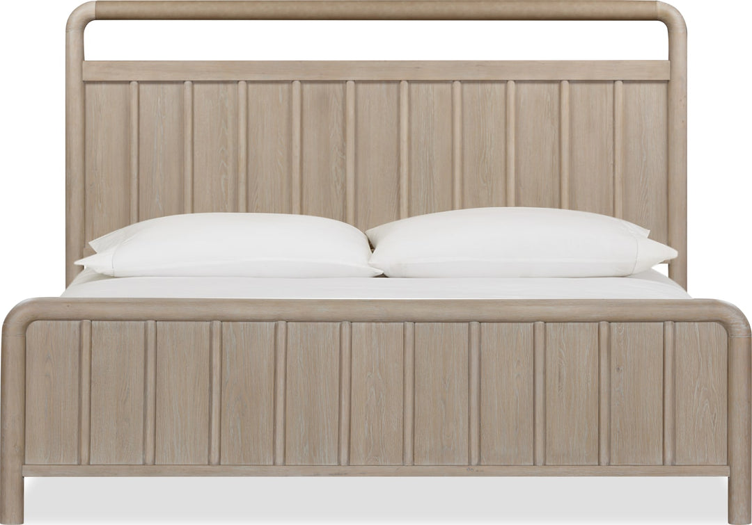 Camden California King-size Shiplap Oak Wood Platform Bed in Chai – view 4