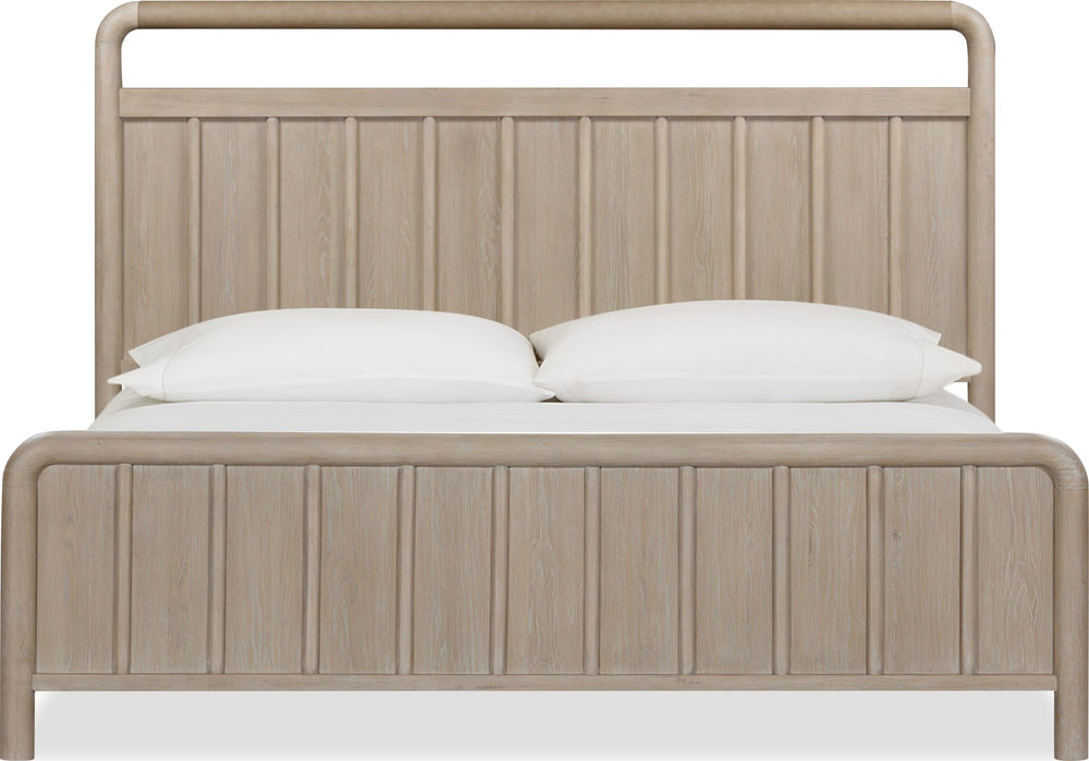 Camden King-size Shiplap Oak Wood Platform Bed in Chai – view 4