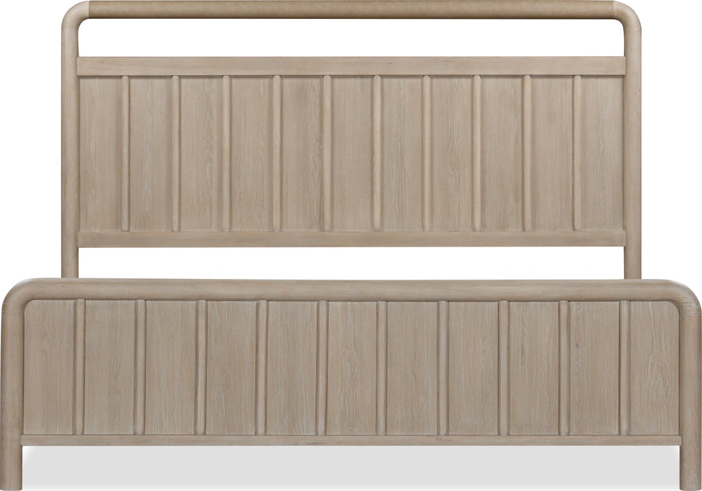 Camden King-size Shiplap Oak Wood Platform Bed in Chai – view 8