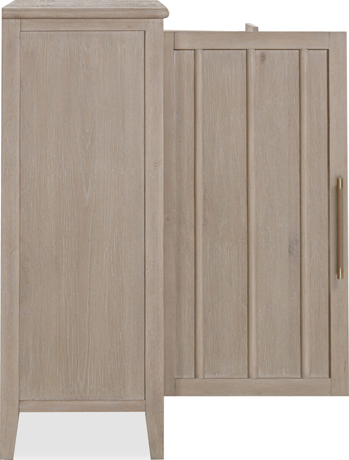 Camden Six Drawer One Door Oak Wood Chest in Chai – view 3