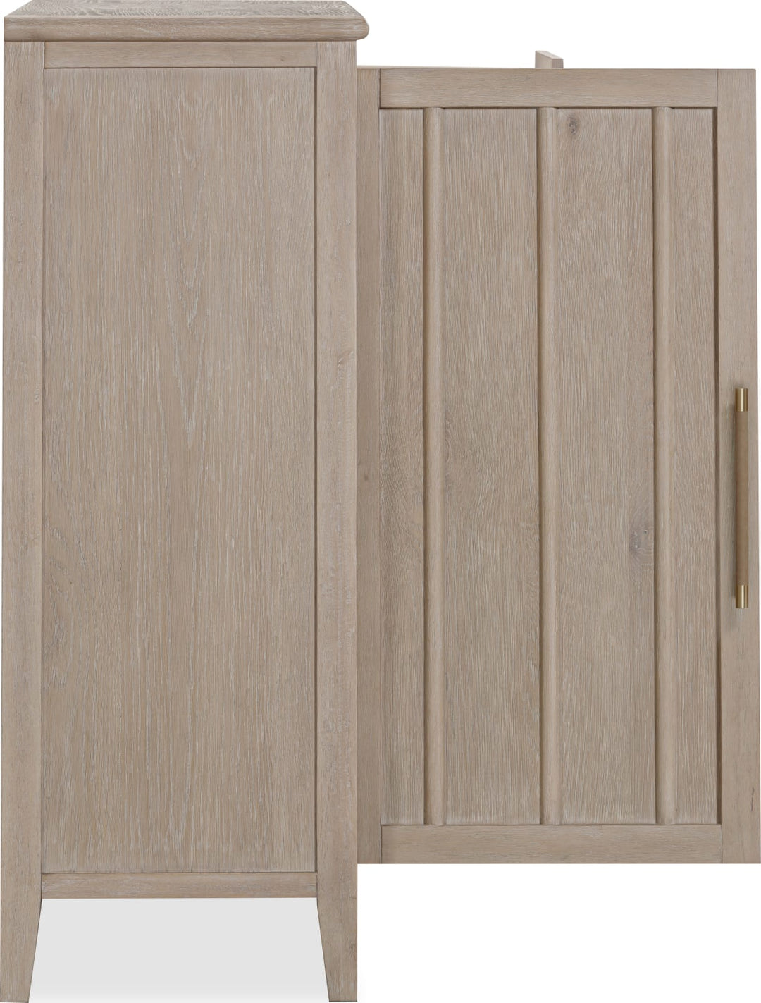 Camden Six Drawer One Door Oak Wood Chest in Chai – view 3