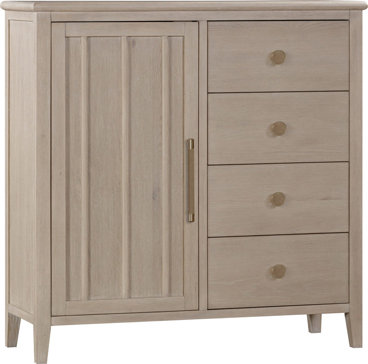 Camden Six Drawer One Door Oak Wood Chest in Chai – view 4