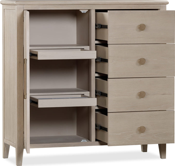 Camden Six Drawer One Door Oak Wood Chest in Chai – view 6