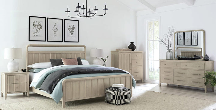 Camden Six Drawer One Door Oak Wood Chest in Chai – view 7