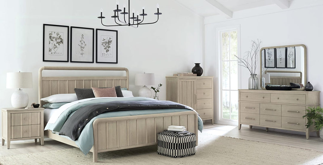 Camden Six Drawer One Door Oak Wood Chest in Chai – view 7
