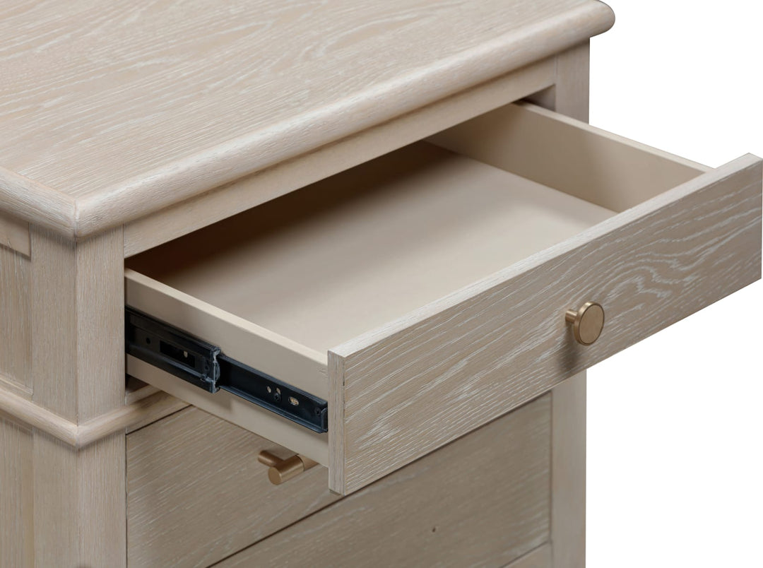 Camden Three Drawer Oak Wood Nightstand in Chai – view 5