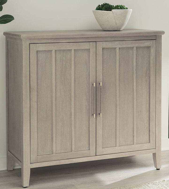 Camden Two Door Two Drawer Bar Cabinet with Stemware Rack and Wine Rack in Chai