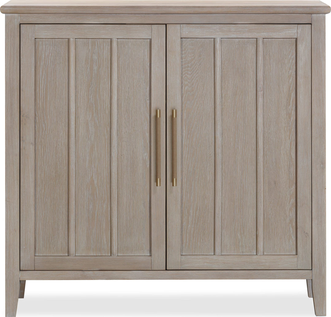 Camden Two Door Two Drawer Bar Cabinet with Stemware Rack and Wine Rack in Chai – view 5