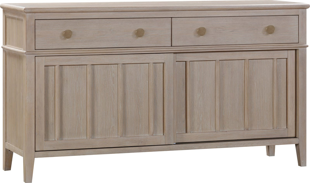 Camden Two Drawer Two Door Oak Wood Sideboard in Chai – view 4