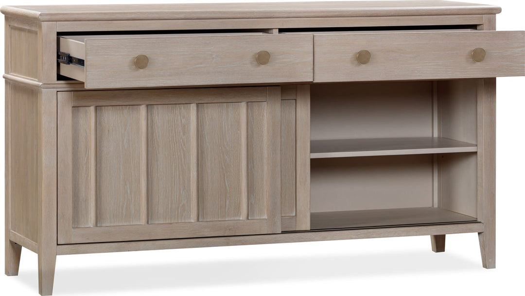 Camden Two Drawer Two Door Oak Wood Sideboard in Chai – view 5