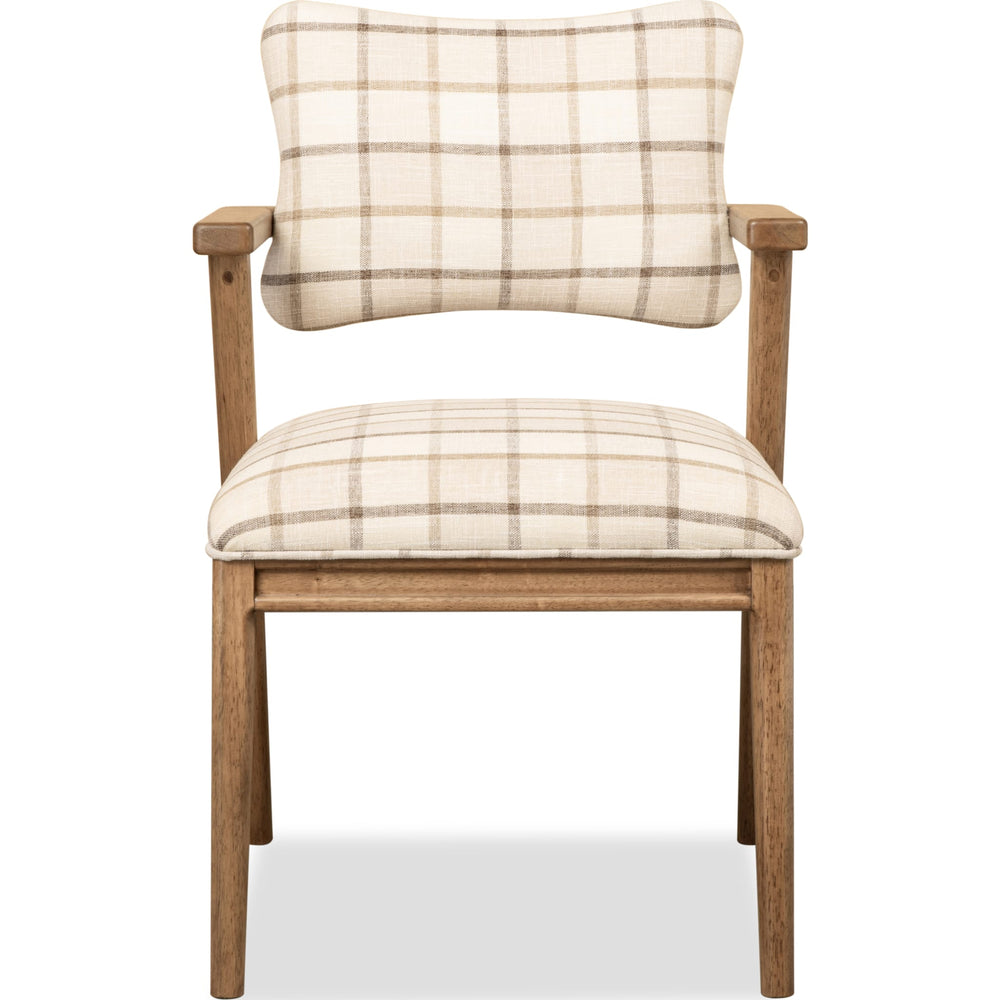 Carlisle Upholstered Dining Armchair in Picnic and Toffee Crunch