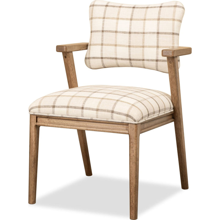 Carlisle Upholstered Dining Armchair in Picnic and Toffee Crunch
