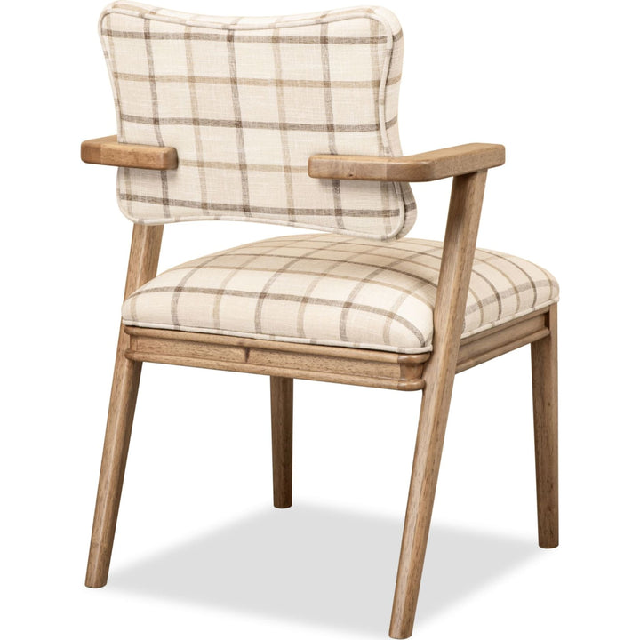 Carlisle Upholstered Dining Armchair in Picnic and Toffee Crunch