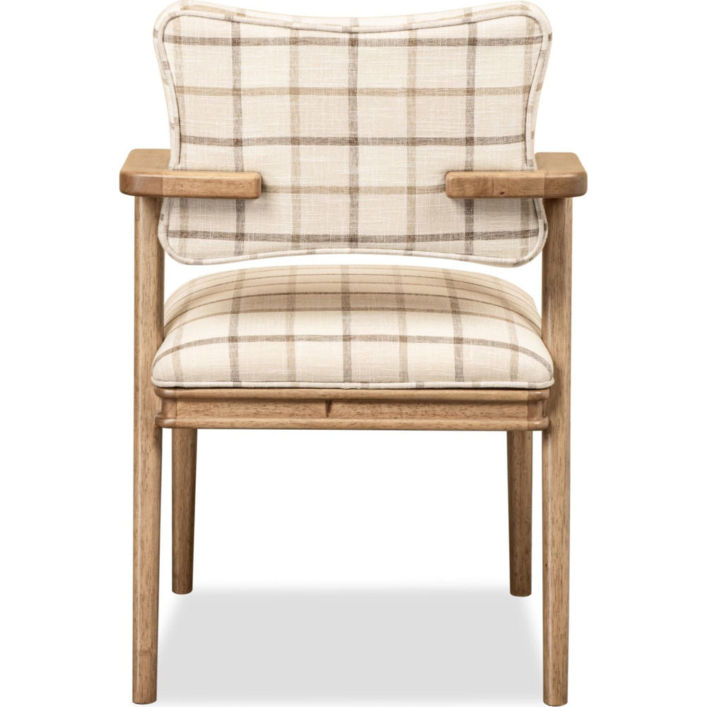 Carlisle Upholstered Dining Armchair in Picnic and Toffee Crunch