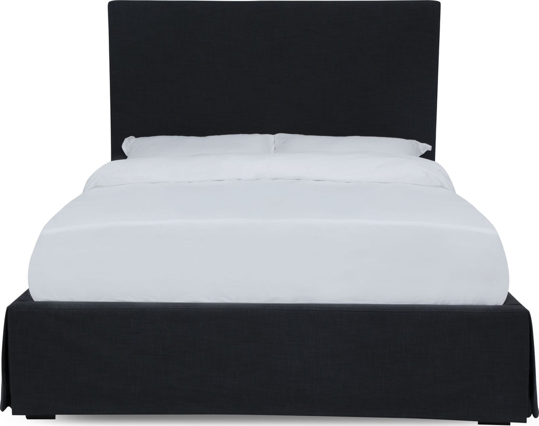 Cheviot Queen-Size Upholsterd Skirted Storage Panel Bed in Iron – view 5
