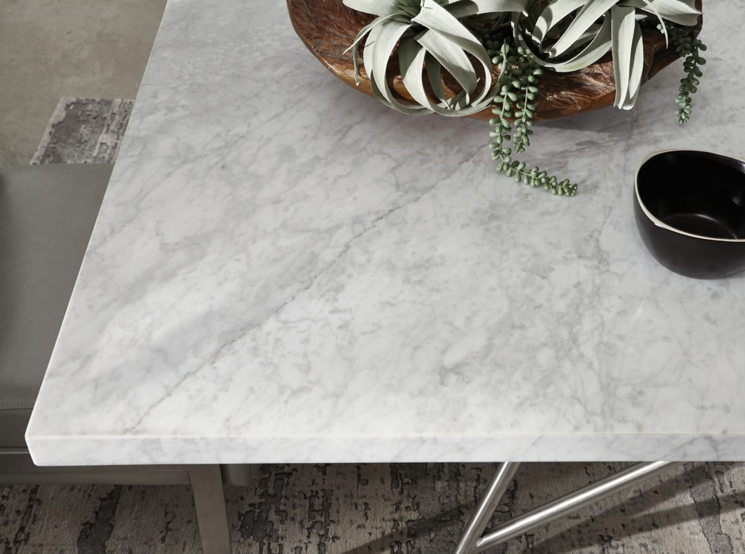 Coral Marble Rectangular Dining Table – view 4