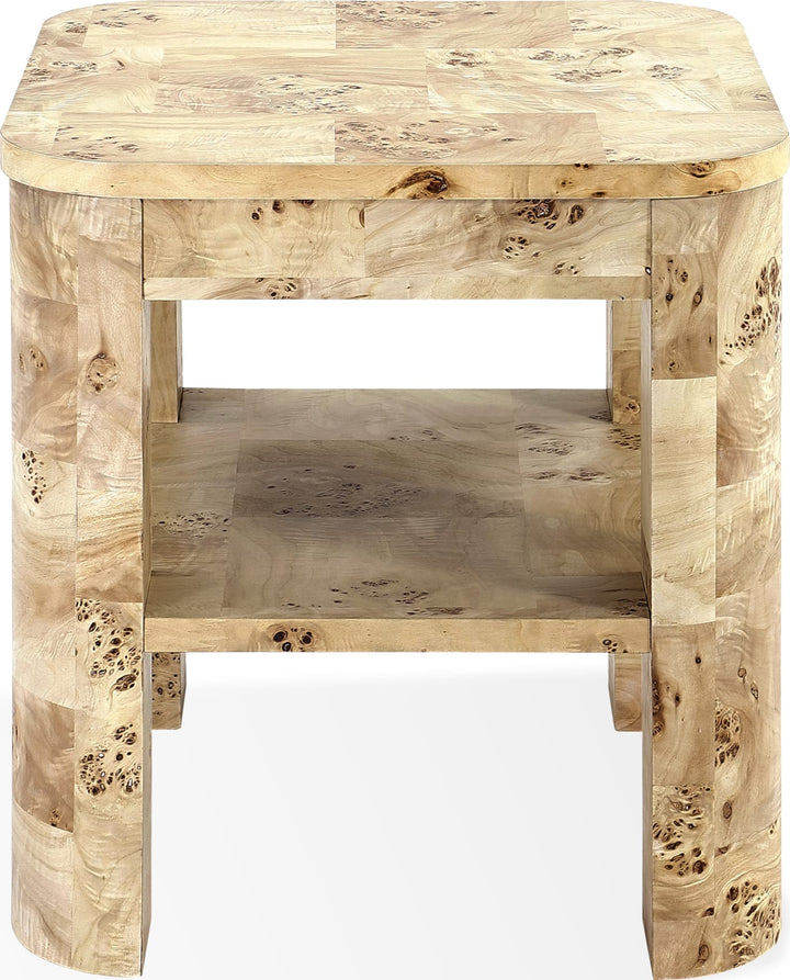 Cosmo Mappa Burl End Table in Amber Kiss – view 3