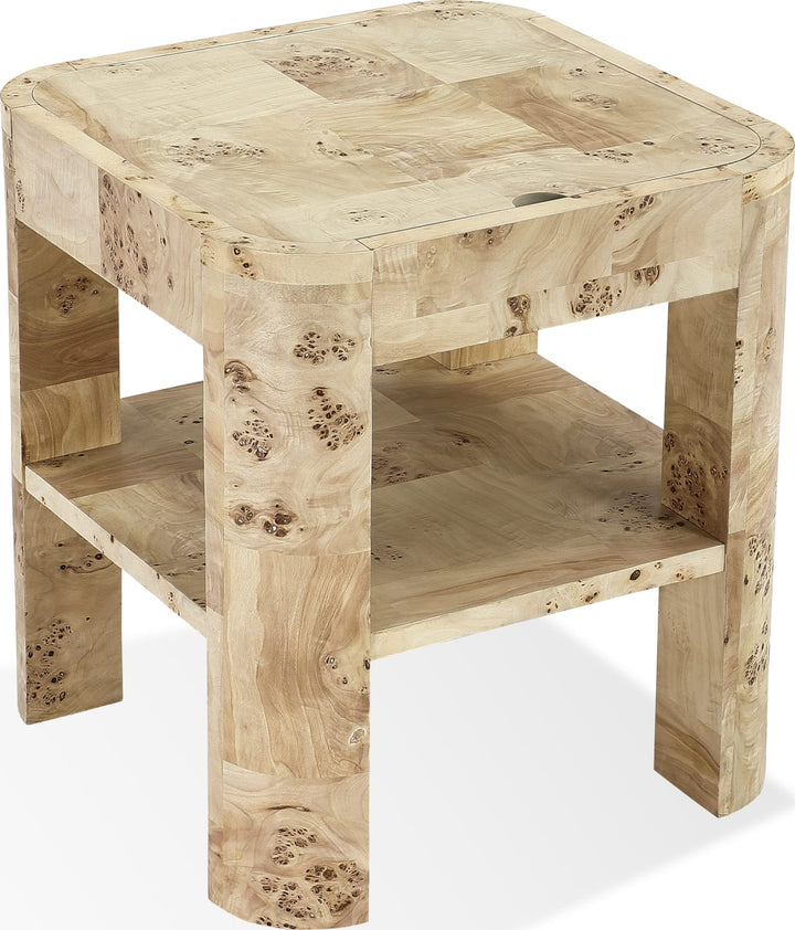Cosmo Mappa Burl End Table in Amber Kiss – view 4
