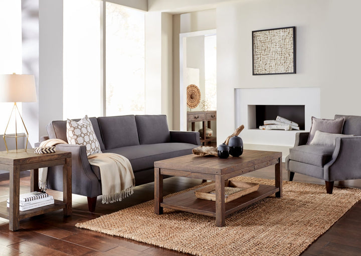 Craster Reclaimed Wood Console Table in Smoky Taupe – view 2