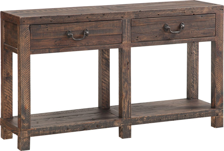 Craster Reclaimed Wood Console Table in Smoky Taupe – view 3