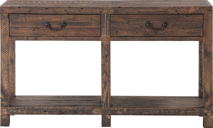 Craster Reclaimed Wood Console Table in Smoky Taupe – view 4