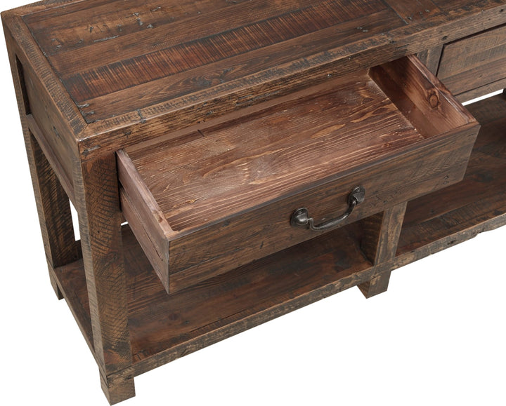 Craster Reclaimed Wood Console Table in Smoky Taupe – view 5