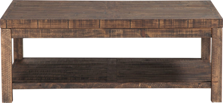 Craster Reclaimed Wood Rectangular Coffee Table in Smoky Taupe – view 4