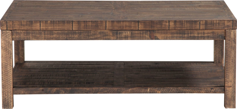 Craster Reclaimed Wood Rectangular Coffee Table in Smoky Taupe – view 4