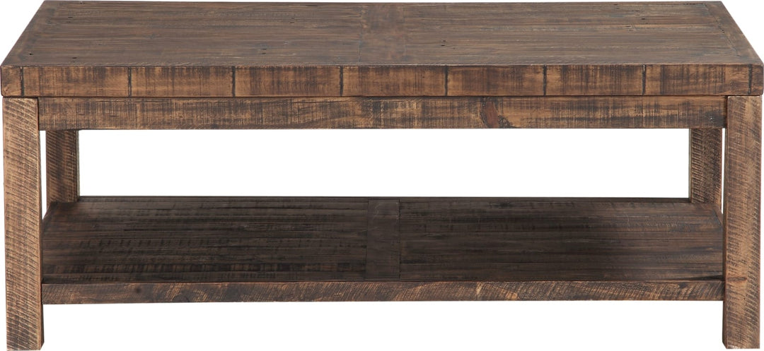 Craster Reclaimed Wood Rectangular Coffee Table in Smoky Taupe – view 4