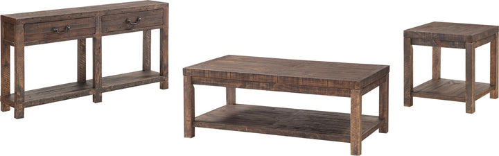 Craster Reclaimed Wood Rectangular Coffee Table in Smoky Taupe – view 5