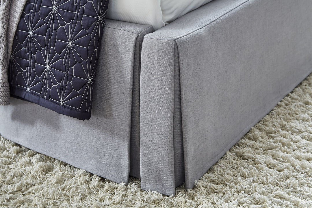 Cresta Full-Size Upholstered Skirted Panel Bed in Fog – view 3