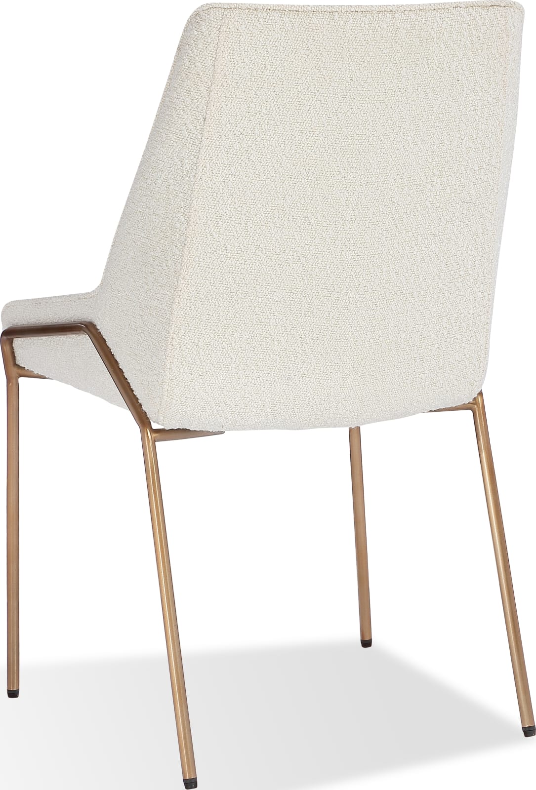 Cyrus Upholstered Dining Chair in Cottage Cheese Boucle and Brushed Bronze Metal – view 2