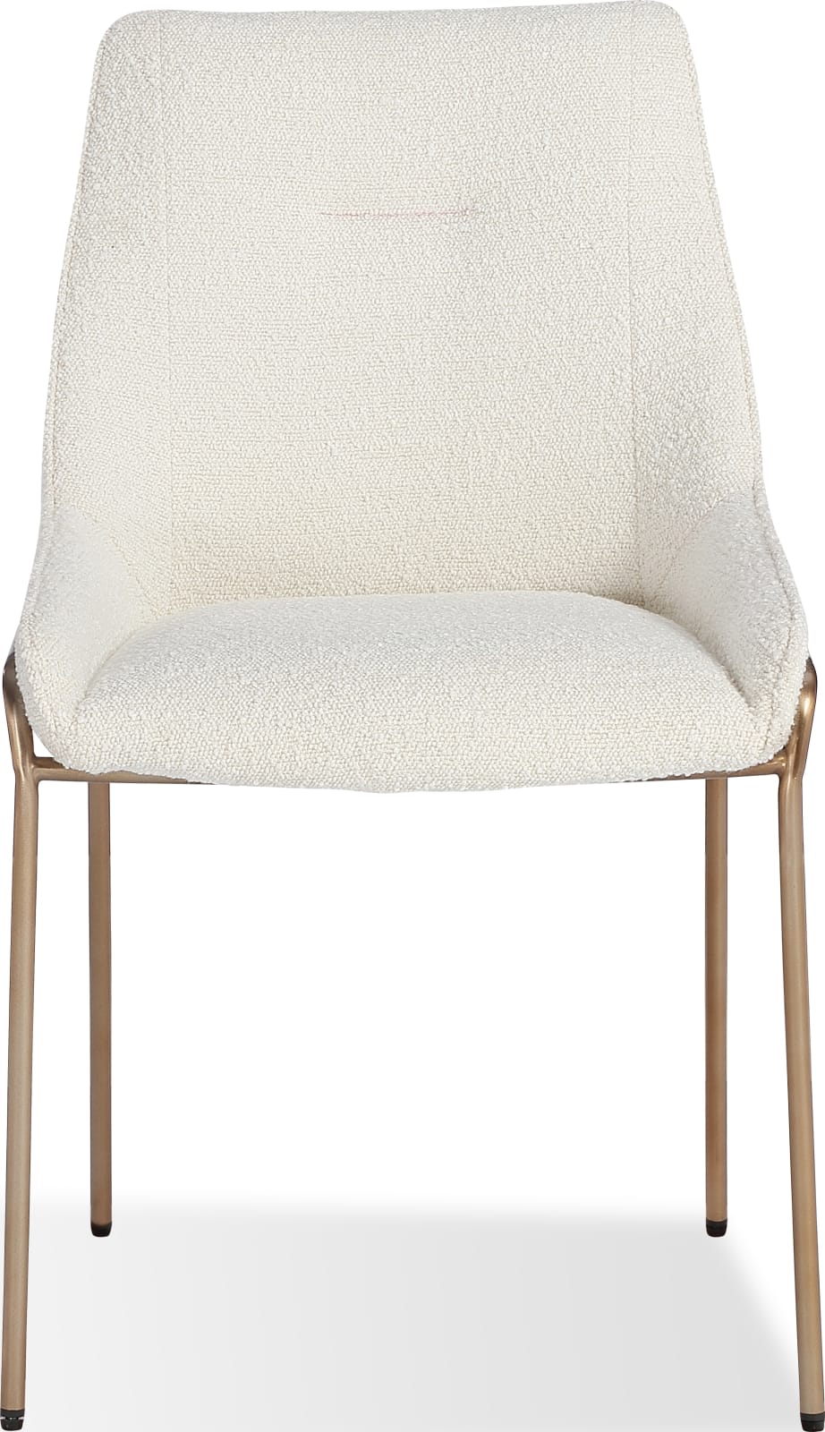 Cyrus Upholstered Dining Chair in Cottage Cheese Boucle and Brushed Bronze Metal – view 5