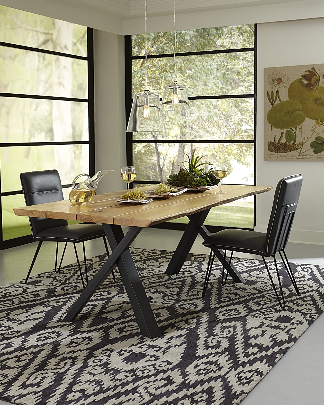 Demi Hairpin Leg Modern Dining Chair in Cobalt – view 2