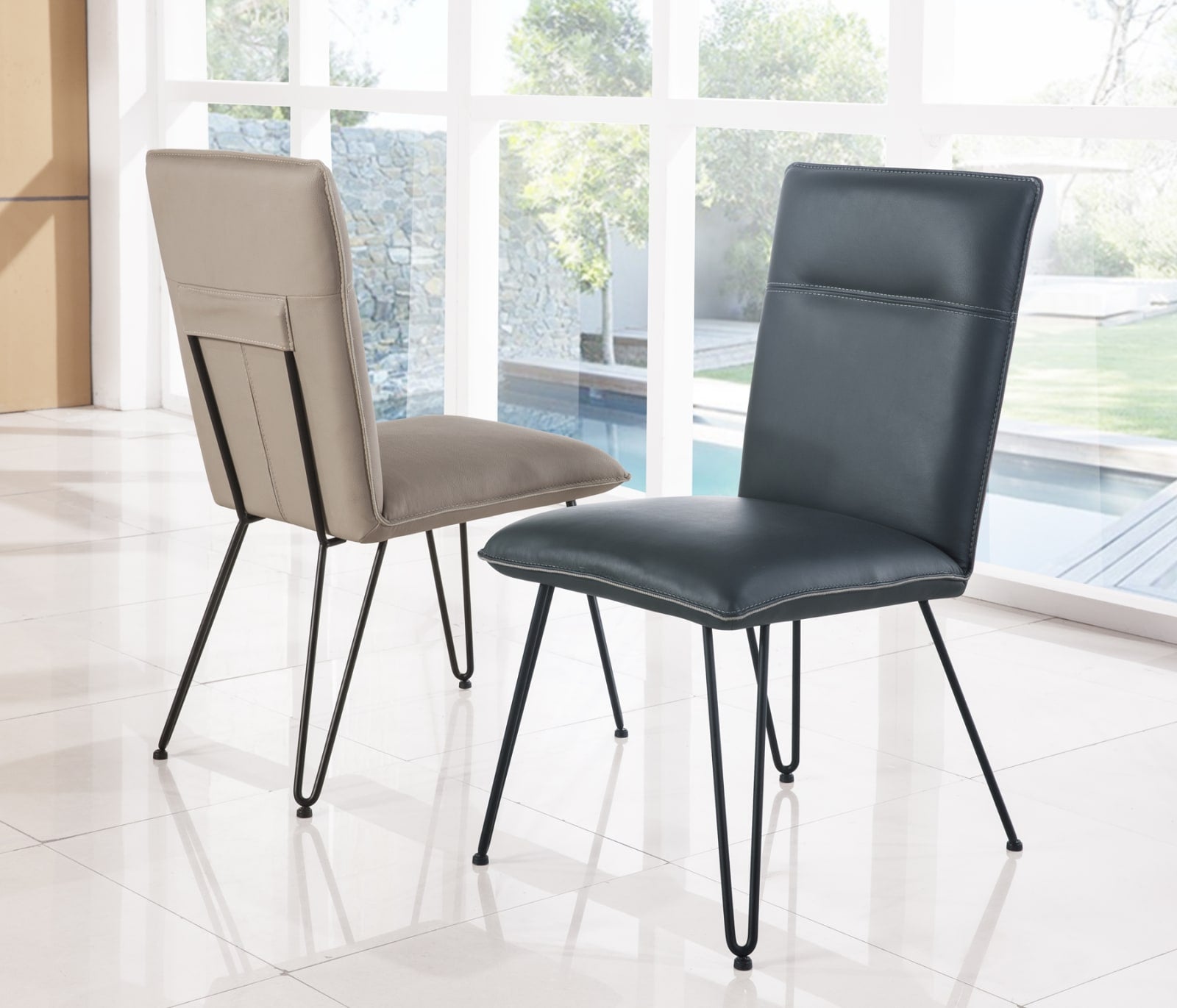 Demi Hairpin Leg Modern Dining Chair in Taupe