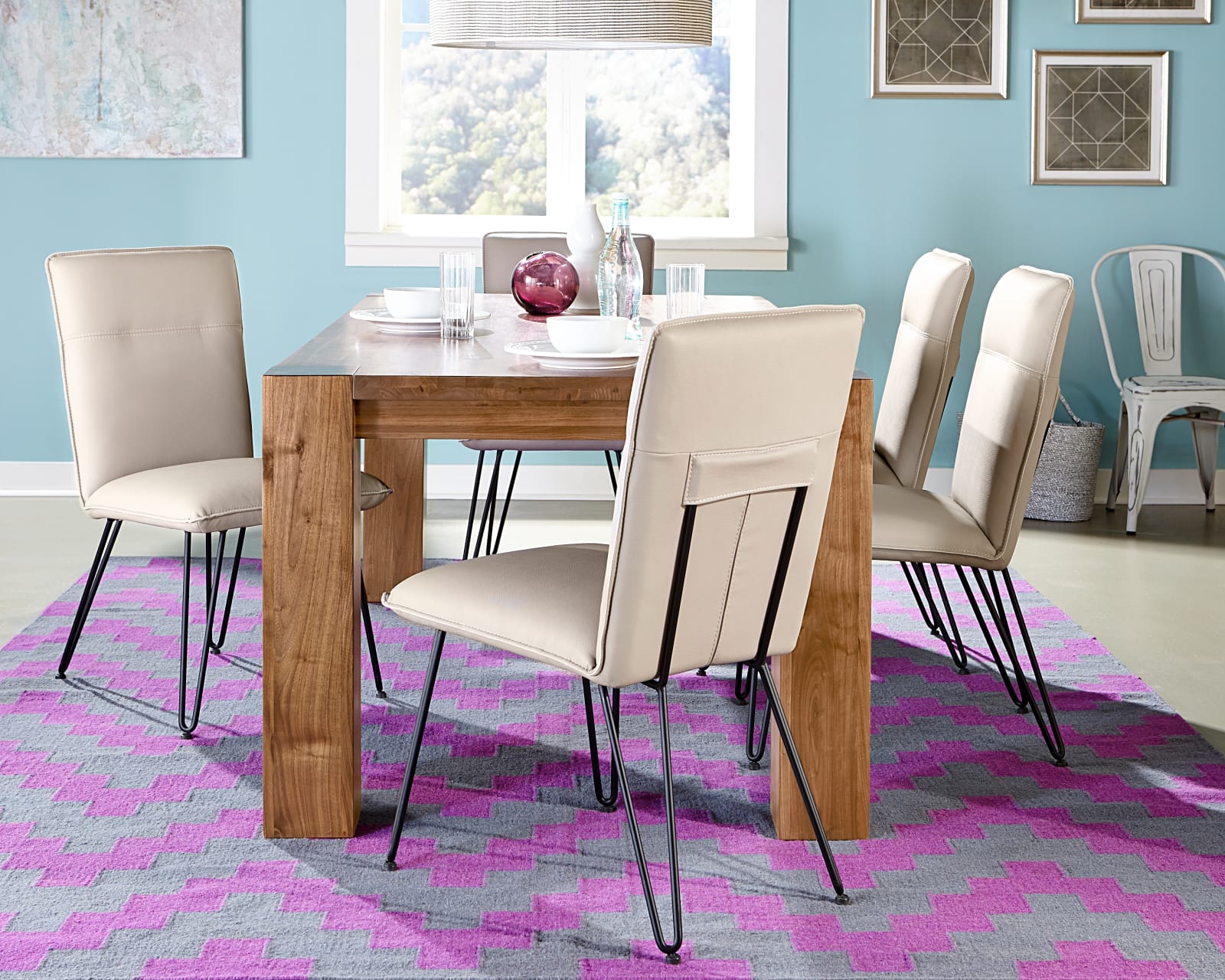 Demi Hairpin Leg Modern Dining Chair in Taupe – view 2