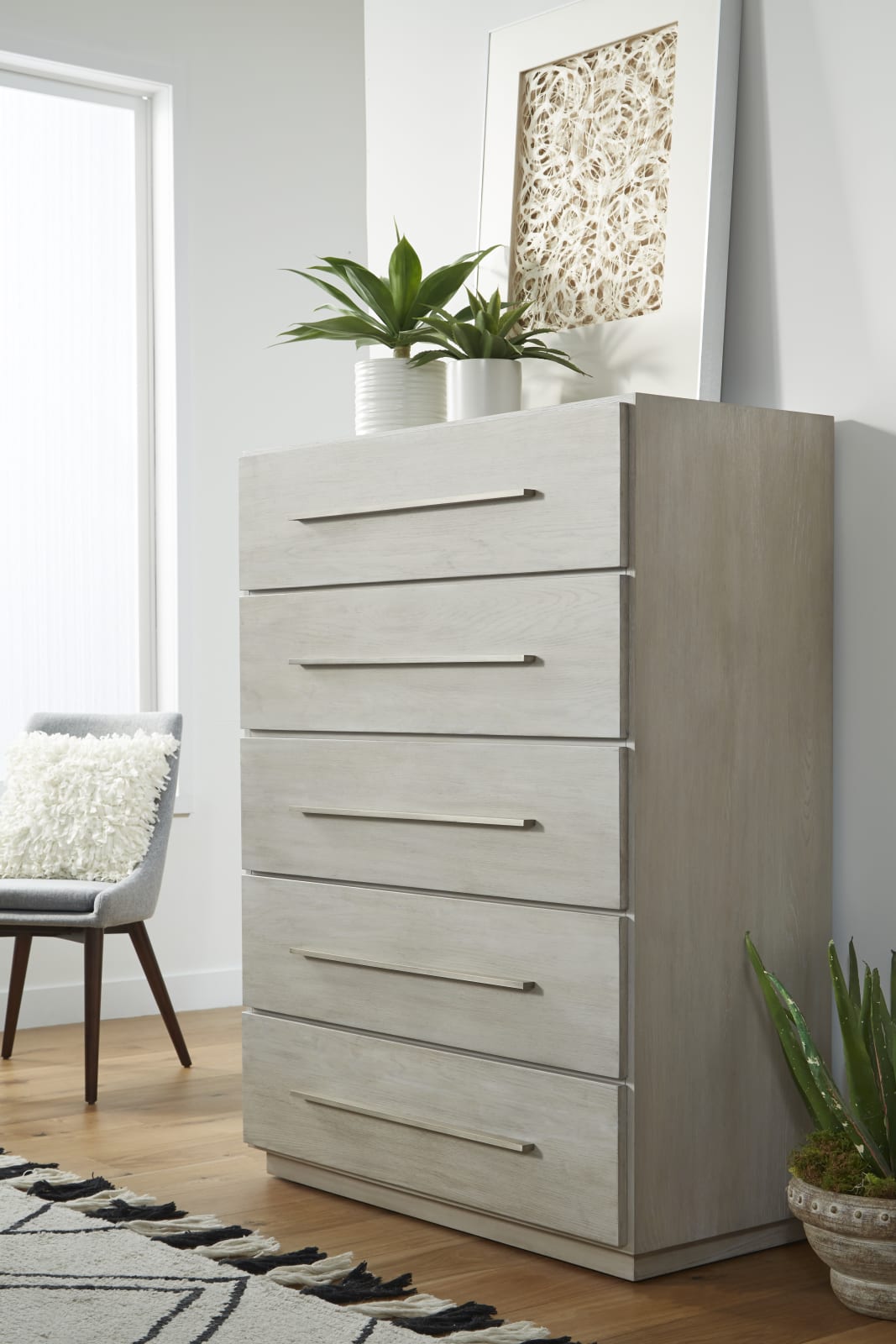 Destination Five Drawer Chest in Cotton Grey (2024)