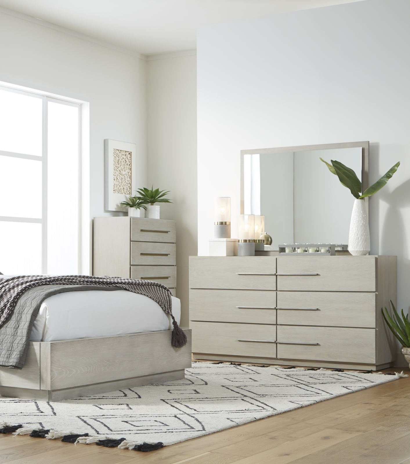 Destination Floating Glass Mirror in Cotton Grey – view 2