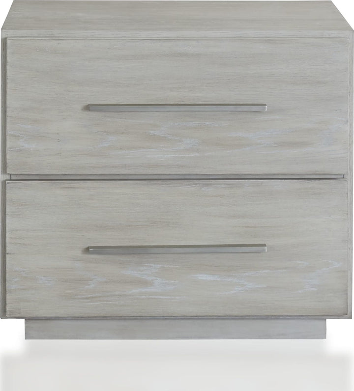 Destination Two Drawer Nightstand in Cotton Grey – view 4