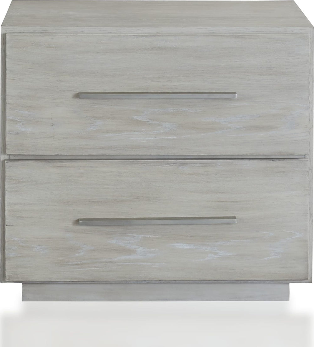 Destination Two Drawer Nightstand in Cotton Grey – view 4