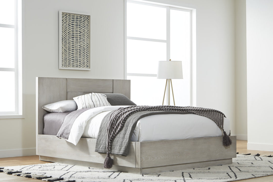 Destination California King-Size Panel Bed in Cotton Grey