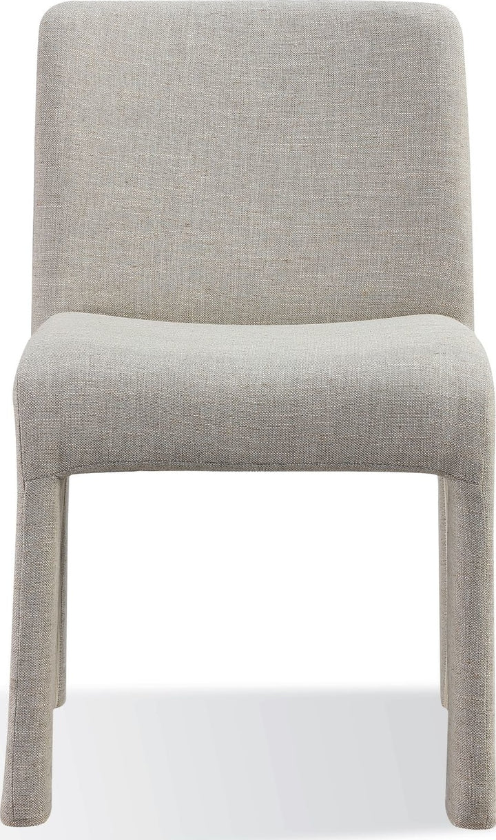 Devon Fully Upholstered Dining Chair in Turtle Dove Linen – view 2