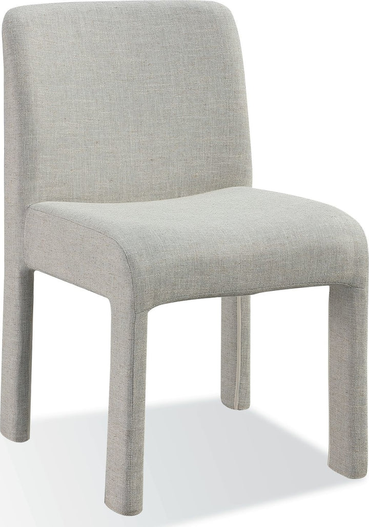 Devon Fully Upholstered Dining Chair in Turtle Dove Linen – view 3